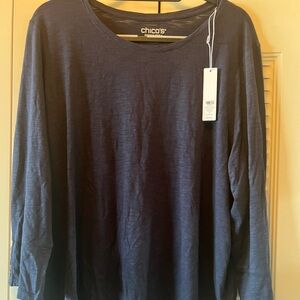 chicos long sleeve t with button cuffs